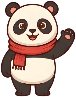 Little Panda waves hello.