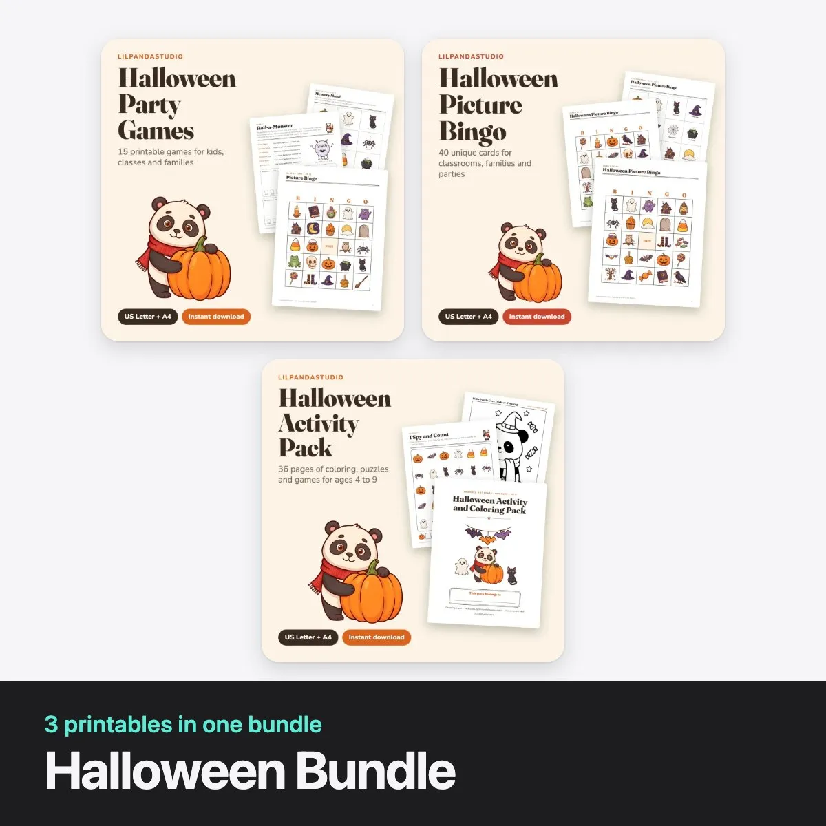 Halloween Bundle: 3 printables in one bundle