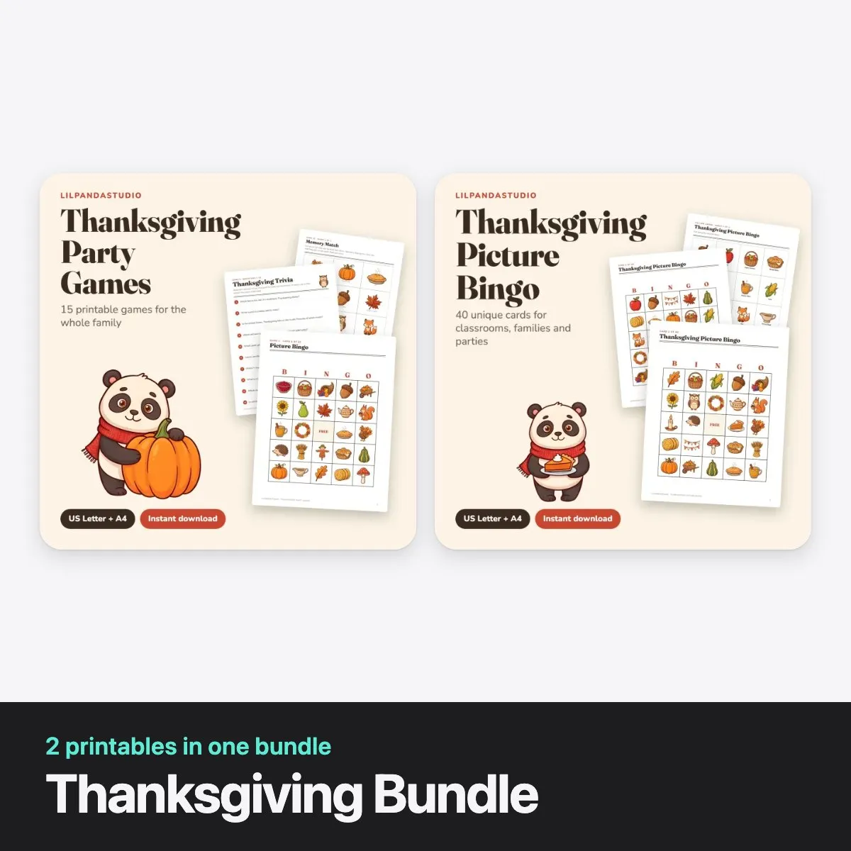 Thanksgiving Bundle: 2 printables in one bundle