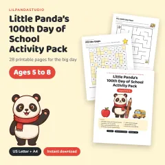 Little Panda’s 100th Day of School Activity Pack: cover
