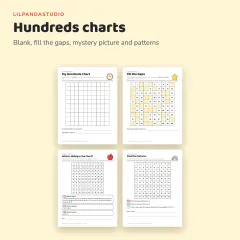 Little Panda’s 100th Day of School Activity Pack: hundreds charts
