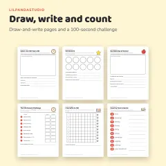 Little Panda’s 100th Day of School Activity Pack: draw and write