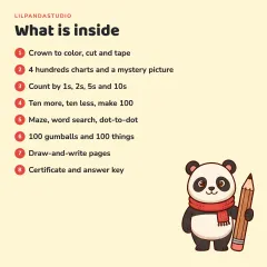 Little Panda’s 100th Day of School Activity Pack: what’s inside