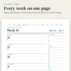 2027 Weekly Planner and Habit Tracker: close up