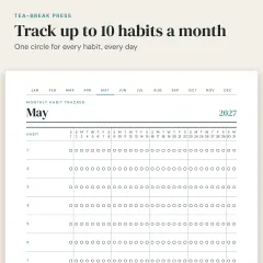 2027 Weekly Planner and Habit Tracker: close up
