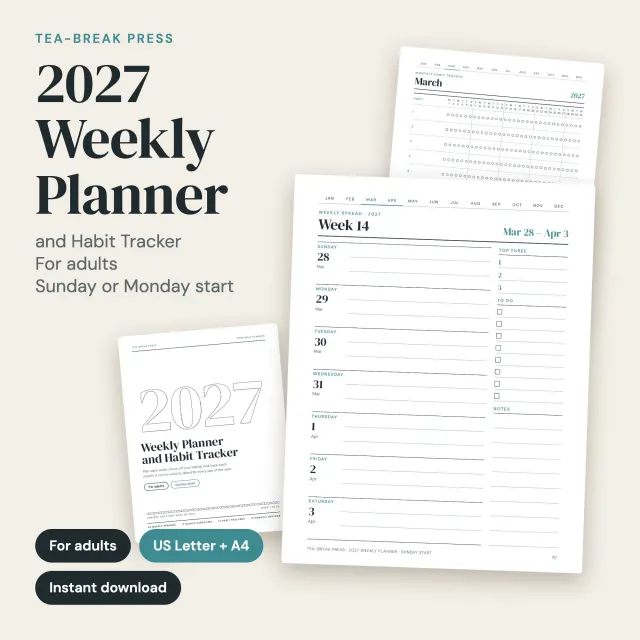 2027 Weekly Planner and Habit Tracker cover