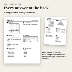 Quick Puzzles, Vol. 1: ADHD-Friendly Format, 70 Short Big Print Puzzles for Adults: answers