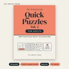 Quick Puzzles, Vol. 2: ADHD-Friendly Format, 70 Short Big-Print Puzzles for Adults: front cover