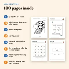 Little Panda's Airplane Travel Activity Book: what’s inside