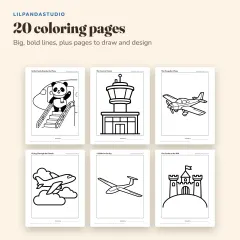 Little Panda's Airplane Travel Activity Book: coloring pages