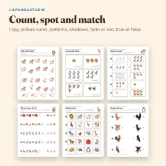 Little Panda's Animal Activity Book: count and match