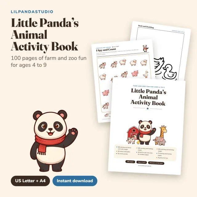 Little Panda's Animal Activity Book cover