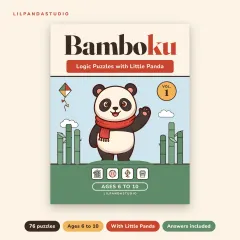 Bamboku: Logic Puzzles with Little Panda, Vol. 1: 76 Puzzles for Ages 6 to 10: front cover