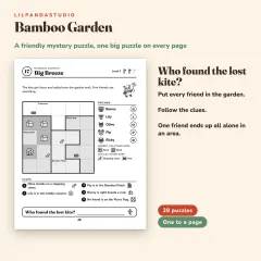 Bamboku: Logic Puzzles with Little Panda, Vol. 1: 76 Puzzles for Ages 6 to 10: bamboo garden