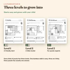 Bamboku: Logic Puzzles with Little Panda, Vol. 1: 76 Puzzles for Ages 6 to 10: three levels