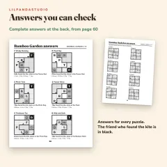Bamboku: Logic Puzzles with Little Panda, Vol. 1: 76 Puzzles for Ages 6 to 10: answers