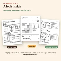 Bamboku: Logic Puzzles with Little Panda, Vol. 1: 76 Puzzles for Ages 6 to 10: look inside