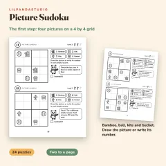 Bamboku: Logic Puzzles with Little Panda, Vol. 2: 76 New Puzzles for Ages 6 to 10: picture sudoku