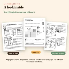 Bamboku: Logic Puzzles with Little Panda, Vol. 2: 76 New Puzzles for Ages 6 to 10: look inside