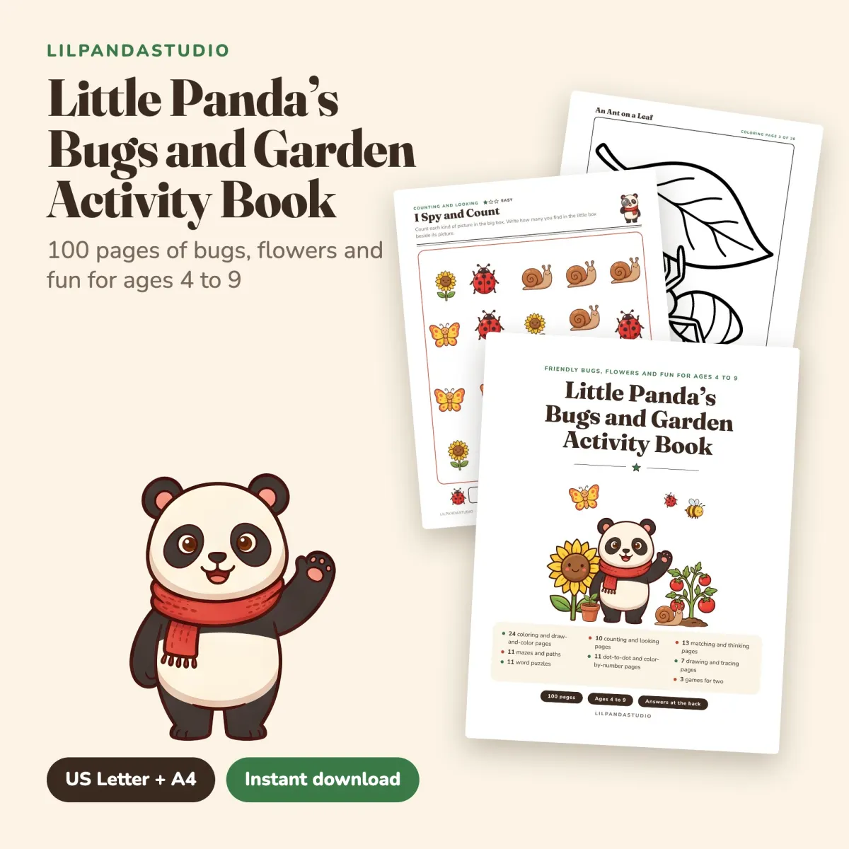 Little Panda's Bugs and Garden Activity Book: cover