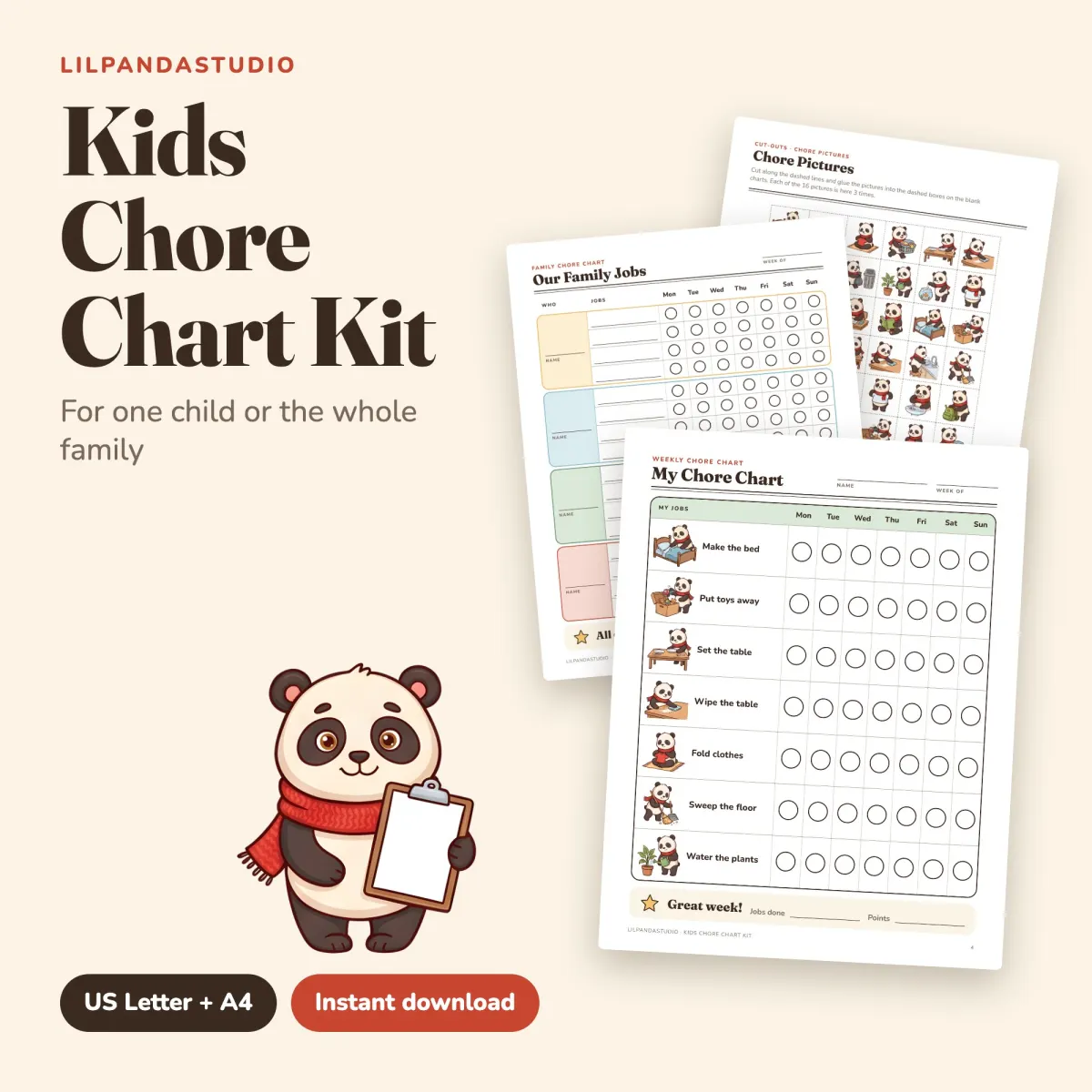 Kids Chore Chart Kit with Little Panda: cover