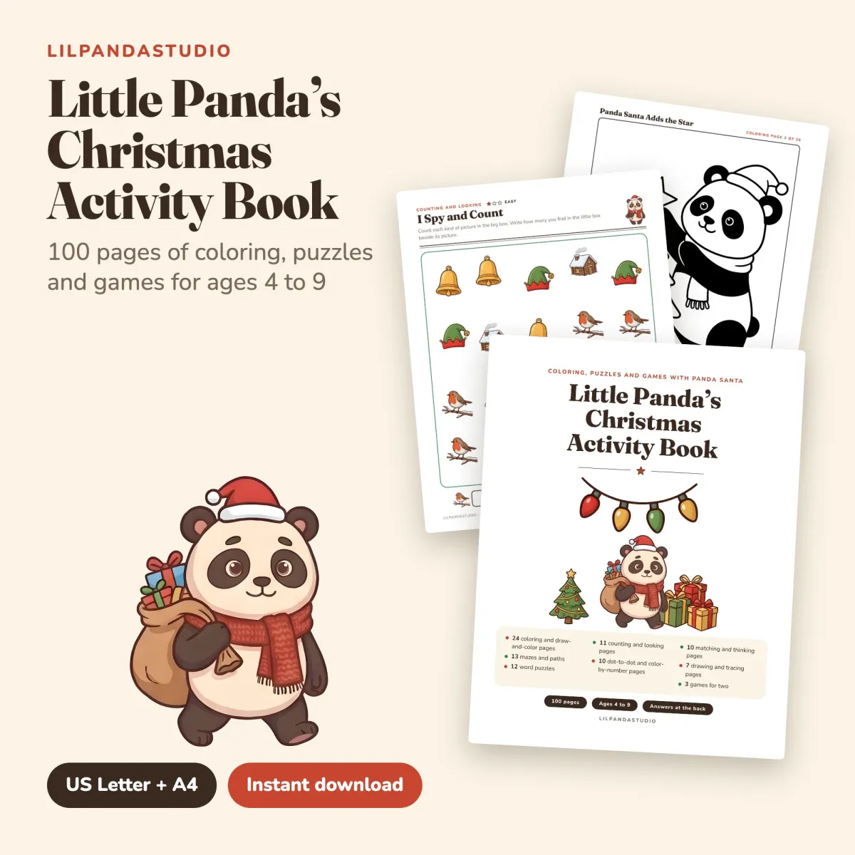 Little Panda's Christmas Activity Book: cover