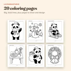 Little Panda's Christmas Activity Book: coloring pages