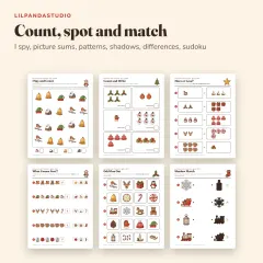 Little Panda's Christmas Activity Book: count and match