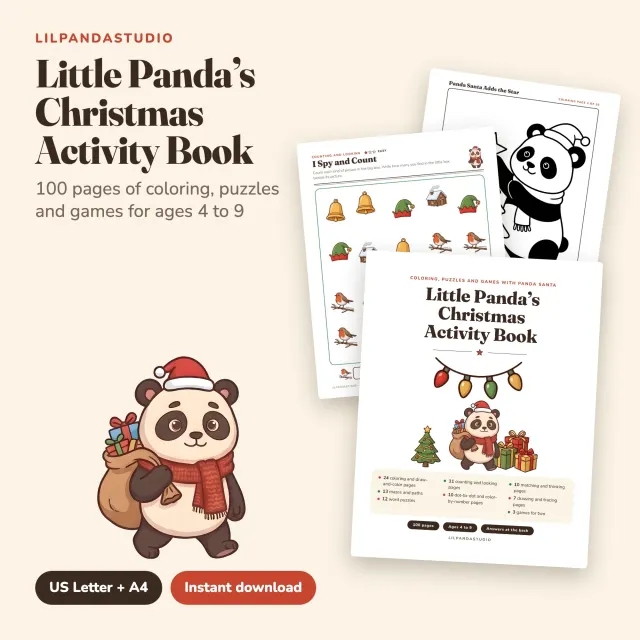 Little Panda's Christmas Activity Book cover