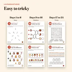 Little Panda’s 24-Day Christmas Puzzle Advent Calendar: easy to tricky