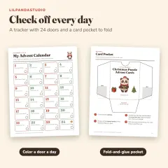 Little Panda’s 24-Day Christmas Puzzle Advent Calendar: tracker and pocket