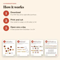 Little Panda’s 24-Day Christmas Puzzle Advent Calendar: how it works