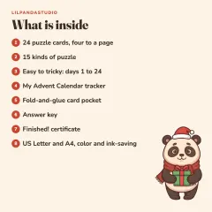 Little Panda’s 24-Day Christmas Puzzle Advent Calendar: what’s inside