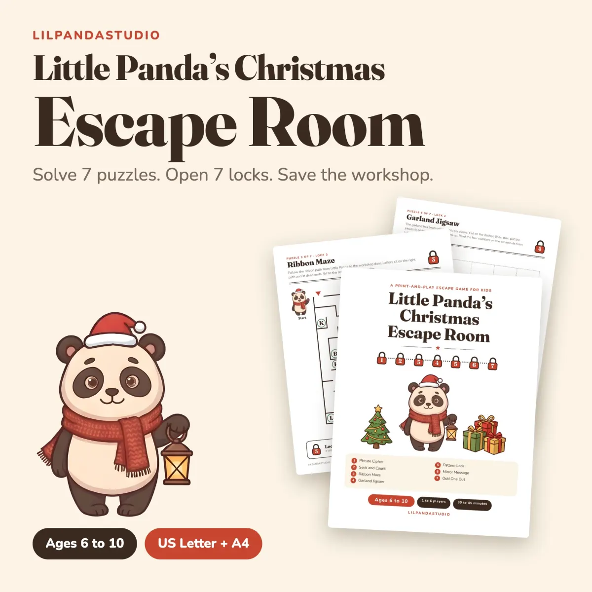 Little Panda’s Christmas Escape Room: cover