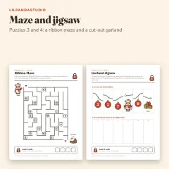 Little Panda’s Christmas Escape Room: maze and jigsaw