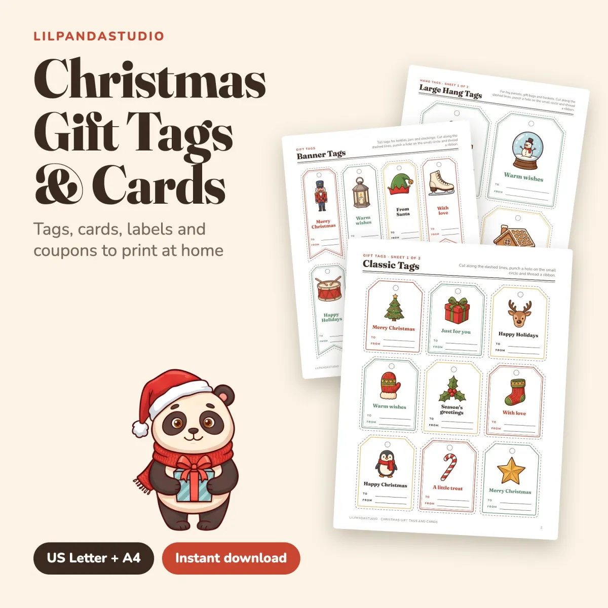 Christmas Gift Tags and Cards Set: cover
