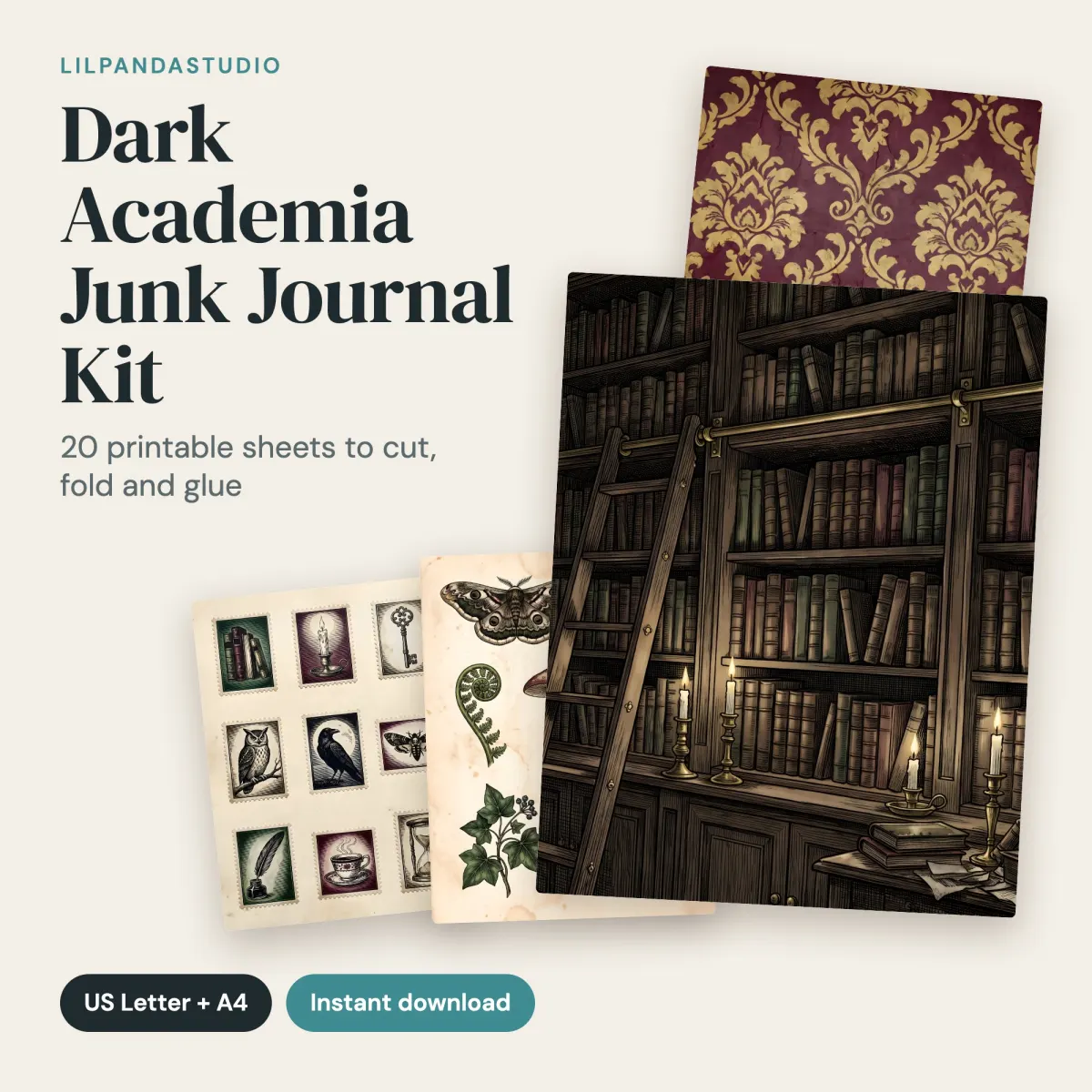 Dark Academia Junk Journal Kit: cover