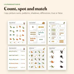 Little Panda's Dinosaur Activity Book: count and match