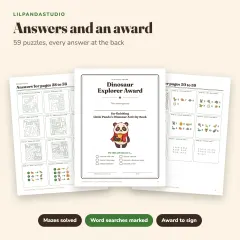 Little Panda's Dinosaur Activity Book: answers
