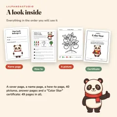 Little Panda's Color by Number: Dinosaurs, Garden and Seaside, 40 Pictures to Color for Kids Ages 4 to 8: look inside