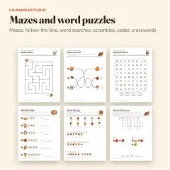 Little Panda's Fall Activity Book: mazes and words