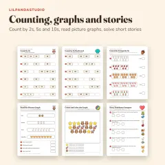 Little Panda's First Grade Math Workbook: count graphs