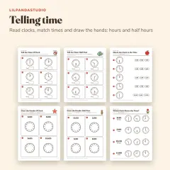 Little Panda's First Grade Math Workbook: time