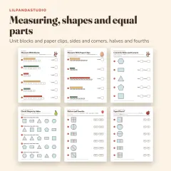 Little Panda's First Grade Math Workbook: measure shapes