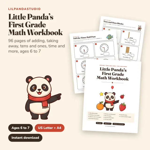 Little Panda's First Grade Math Workbook cover