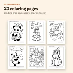 Little Panda's Halloween Activity Book: coloring pages