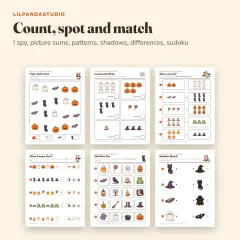 Little Panda's Halloween Activity Book: count and match