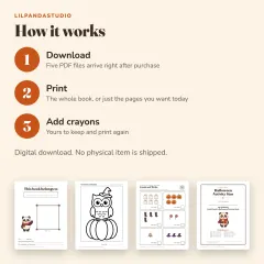 Little Panda's Halloween Activity Book: how it works
