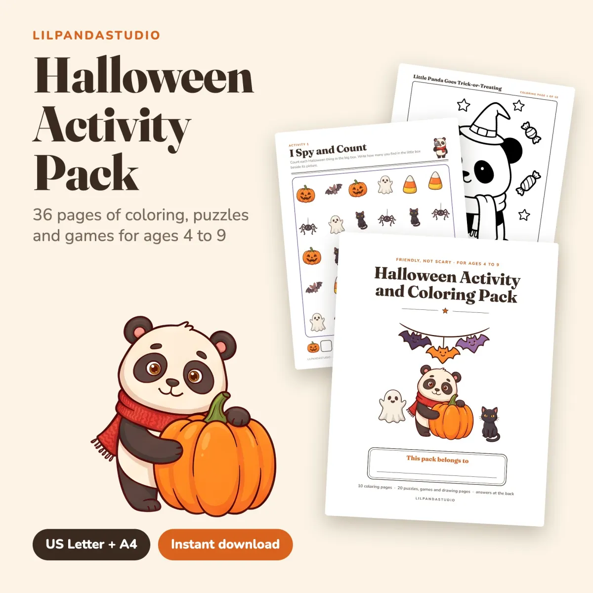 Halloween Kids Activity and Coloring Pack: cover