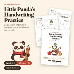 Little Panda's Handwriting Practice: Letters and Numbers: cover